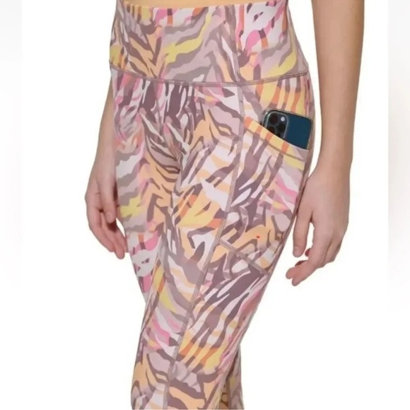 Calvin Klein Performance Pants - Calvin Klein Performance Printed High-Rise 7/8 Leggings - Pursuit Sunstorm